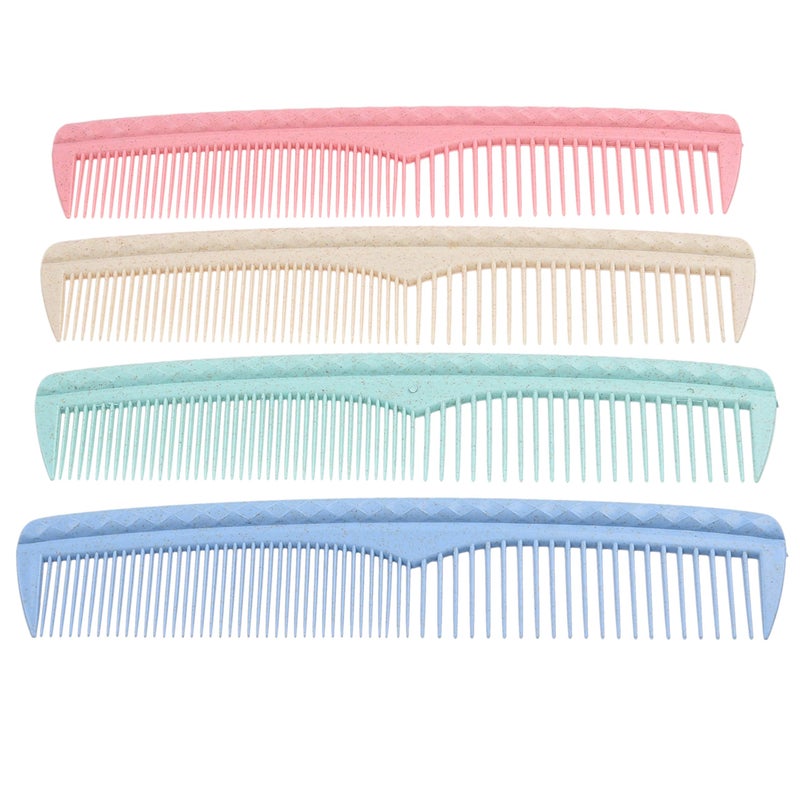 Kare Kind Kare & Kind Hair Combs Set - Colorful 4 pcs Durable Plastic Combs - (7.46 inches) - Coarse and Fine Tooth - For Combing, Hairstyling, Trimming, Cutting - Home and Hair Salons - For Men, Women, Kids - Image 1